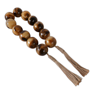 GARLAND DE CUENTAS DE RESINA DE 40´´ REMOLINO DE 2´´, MARRÓN