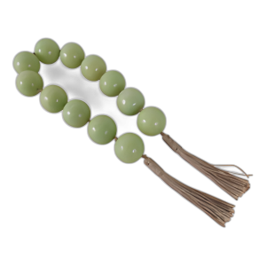40´´  GARLAND DE CUENTAS DE RESINA DE 2´´ REMOLINO, SAGE GREEN