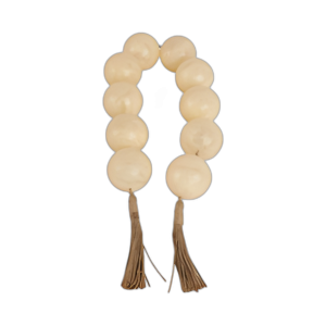 46 GUIRNALDAS CON CUENTAS DE RESINA DE 3´´ COMO 3´´, BLANCO