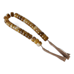 GARLAND DE CUENTAS DE RESINA DE 38´´ CILINDRO 1´´, MARRÓN