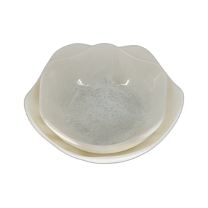 S/2 12/14´´ TAZONES DE RESINA CON BORDE ONDULADO, BLANCO