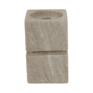 CANDELADOR DE PILAR DE CUBOS APILADOS DE MÁRMOL DE ÓNIX DE 6´´ ,