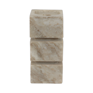 CANDELADOR DE PILAR DE CUBOS APILADOS DE MÁRMOL DE ÓNICE DE 8´´ ,