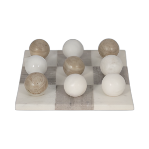 MÁRMOL DE 9´´ TIC-TAC-TOE, BLANCO/BEIGE