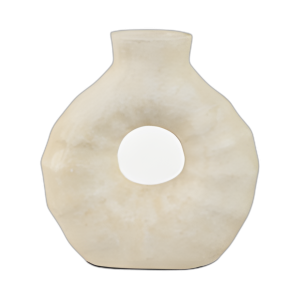 13´´ JARRÓN DE TERRACOTA RECORTADO ABIERTO, MARFIL, MARFIL, MARFIL