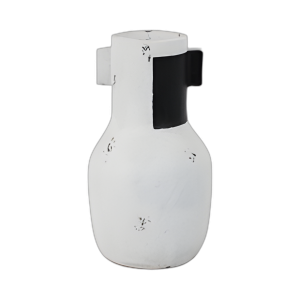 JARRÓN DE TERRACOTA MODERNO DE 14´´ PARCHE NEGRO, MARFIL/BLK