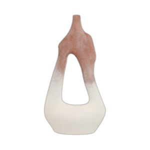 JARRÓN DE TERRACOTA DE CORTE ABIERTO DE 36´´ CURGY, WHITE MULT