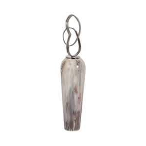 JARRÓN DE PISO DE 51´´ CON BUCLE GIRADOR, MARFIL