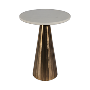 BASE CINCELADA DE MESA DE ACENTO DE MÁRMOL, SUJETADOR WHT/ATQ