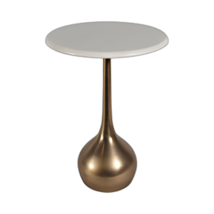 BASE DE PELOTA DE MESA DE ACENTO DE MÁRMOL DE 20´´ , LATÓN WHT/ATQ