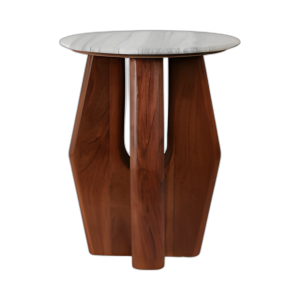 TAPA DE MÁRMOL DE MESA DE ACENTO CURVOS DE 20´´ , MARRÓN