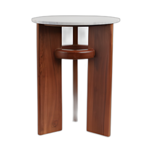 21´´ PIERNAS INCLINADAS TOP DE MÁRMOL DE MESA DE ACENTO, MARRÓN