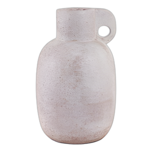 15´´ JARRÓN DE JARRAS DE TERRACOTA MODERNA CON MANGO, MARFIL