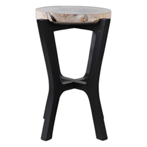 MESA DE ACENTO DE MADERA PETRIFICADA DE 20´´ , MULTI