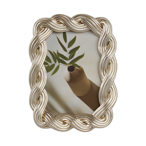 MARCO DE FOTOS DE CUERDA RETORCIDA 4X6 DE POLIRESINA, ORO