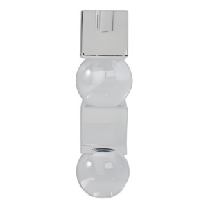 CANDELADOR DE CÓN DE 8´´ CRYSTAL ORBS & BLOCKS TAPER, CLARO