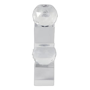 HOLDISTA DE CRISTAL DE CRISTAL DE CRISTAL FACETADO DE 8´´ , CLARO