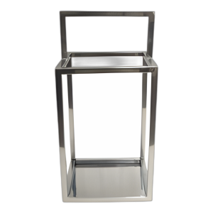 LINTERNA CUADRADA DE 16X8´´ CON MANGO, PLATA