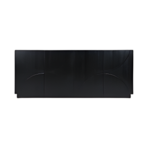 GABINETE DE 4 PUERTAS DE MEDIO CÍRCULO DE 70X30´´ , NEGRO