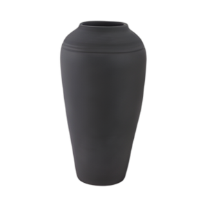 JARRÓN DE PISO ACANALADO DE 16X9´´ , NEGRO