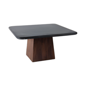 32X17 TOP DE MÁRMOL DE LA MESA DE CAFÉ DE LA BASE ACANALADA, BLK/BWN