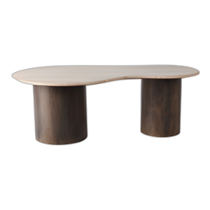 48X16 TRAVERTINE TRAVERTINE TOP TABLE TABLE DE CAFÉ, BWN 2BXS