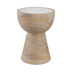 MESA DE ACENTO SUPERIOR DE MÁRMOL DE RELOJ DE ARENA DE 18X13´´ , WHT/BLND