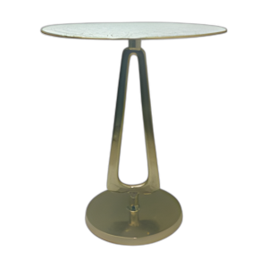 MESA DE ACENTO SUPERIOR DE PATRÓN DE CONCHA DE 20X16´´ , BLANCO/GO