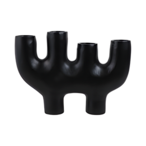 SOPORTE DE 4 PILARES ESCULTÓRICO 24X18´´ , NEGRO