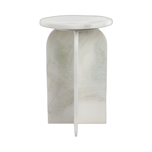 MESA DE ACENTO DE MÁRMOL REDONDO DE 20X13´´ , VERDE CLARO KD