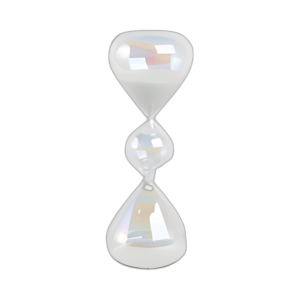 GLASS SANDTIMER DE BURBUJAS DE 10 MINUTOS DE VIDRIO, IRIDISCENTES