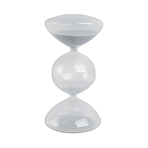 VIDRIO DE 10X5´´ 60 MINUTOS DE ARENA DE BURBUJAS GRANDE, TRANSPARENTE