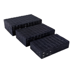 S/3 10/11/12´´ CAJAS DE PIEZAS DE BAMBÚ FALSO, ARMY