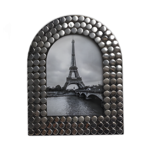 MARCO DE FOTOS DE ARCO CON TACHUELAS DE 5X7, PLATEADO/NEGRO