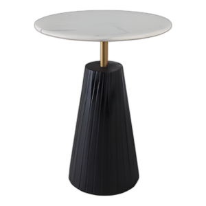 MESA DE ACENTO SUPERIOR DE MÁRMOL DE BASE DE 22X17´´ , WHT/BLK