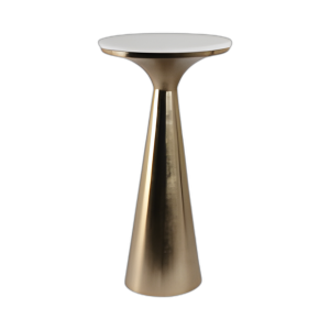 22X11´´ BASE DE METAL CÓNICA Y MESA DE BEBIDAS MRBLE, WHT/GLD