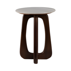 MESA DE ACENTO SUPERIOR DE MÁRMOL DE 20X15´´ , BEIGE/MARRÓN