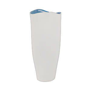 JARRÓN ORGÁNICO TEXTURIZADO DE 16X7´´ REACTIVO EN EL INTERIOR, BLANCO