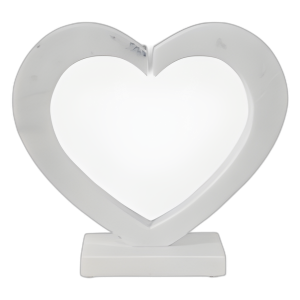 12X11´´ ESCULTURA DE MÁRMOL DE CORAZÓN ABIERTO, BLANCO