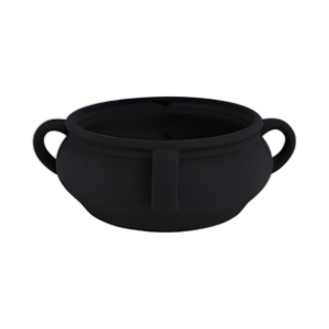 TAZÓN TEXTURIZADO DE 12´´ CON ASAS, NEGRO
