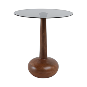 MESA DE ACENTO DE LÁGRIMAS DE VIDRIO DE VASO DE HUMO DE 21X18, CEJA