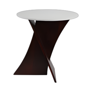 MESA DE ACENTO CRUZADO DE MÁRMOL DE 21X20´´ , BLANCO/