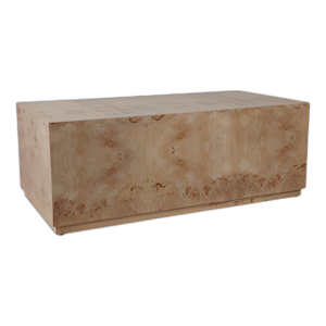 47X24 MESA DE CAFÉ DE MADERA DE BURL RECTANGULAR, BRONCEADO