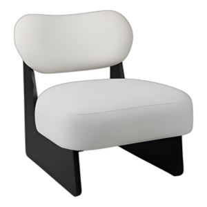 SILLA DE ACENTO MODERNO, BLANCO/NEGRO
