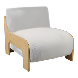 SILLA DE ACENTO MODERNO SIN BRAZO, MARFIL