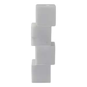 SOPORTE DE MÁRMOL DE CUBO DE CUBO APILADO DE 10X3´´ , BLANCO