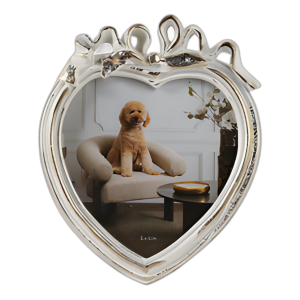 MARCO DE FOTOS DE 5X5 CORAZÓN CON ARCO, MARFIL/ORO