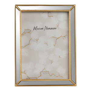 MARCO DE FOTOS DE BORDE DE CUENTAS DE RESINA 5X7, ORO