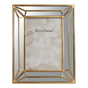 MARCO DE FOTOS DE BORDE REFLEJADO DE RESINA 5X7, ORO