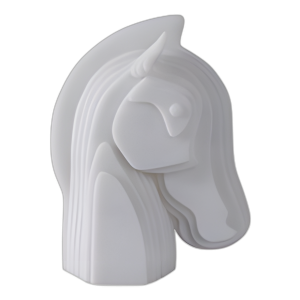 ESCULTURA DE CABEZA DE CABALLO DE RESINA DE 12X10´´ , BLANCO